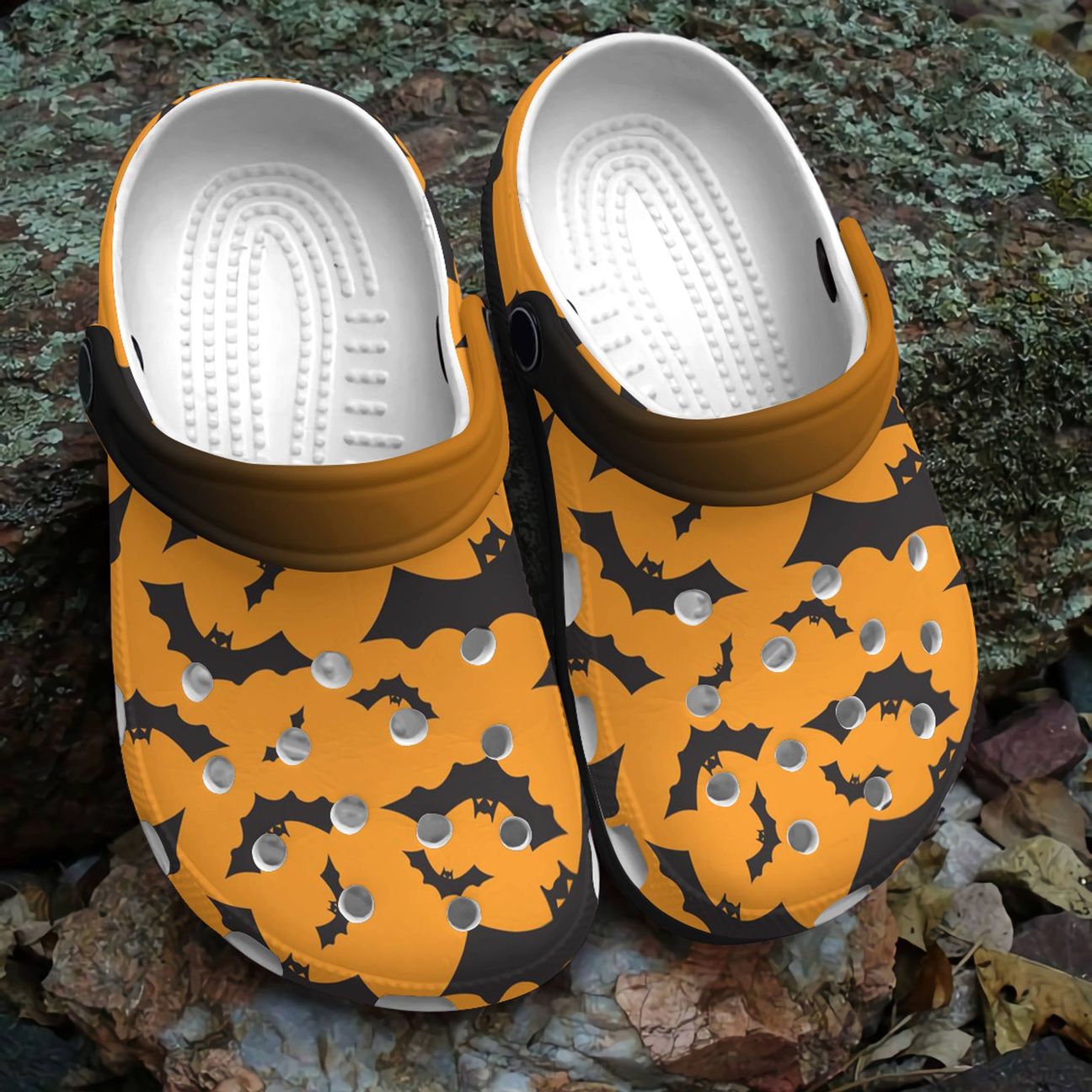 Halloween Personalized Clog, Custom Name, Text, Color, Number Fashion Style For Women, Men, Kid, Print 3D Bats