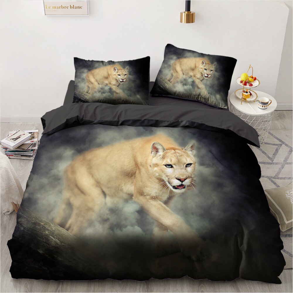 3D Wild Leopard Bedding Set Bedclothes Queen King Size Duvet Cover Pillowcase Single Double Full Twin Cover 11 Styles 3Pcs