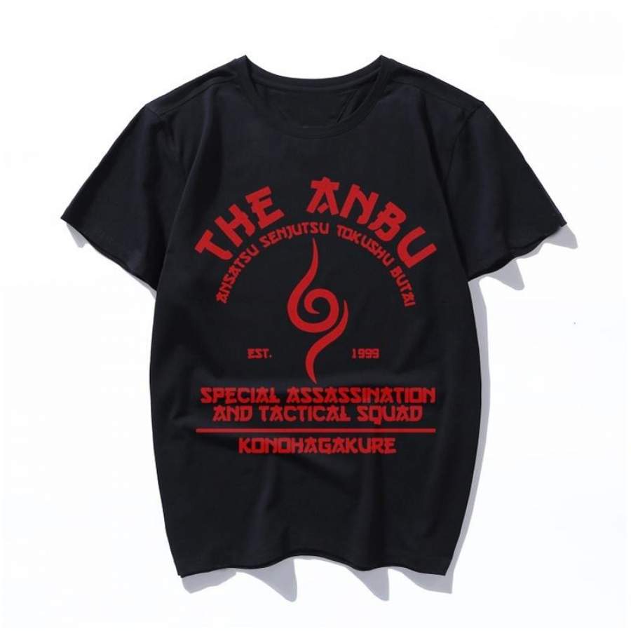 the anbu Summer Casual Cartoon Funny Vintage Short Sleeve Women men Tees Loose Large Size Couple Harajuku T-Shirt