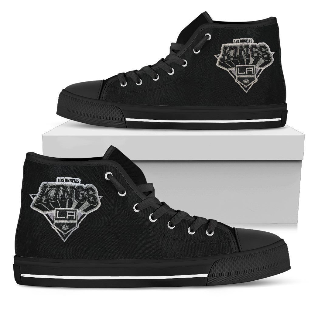 3D Simple Logo Los Angeles Kings High Top Shoes Los Angeles x TheTeeHub Fashion