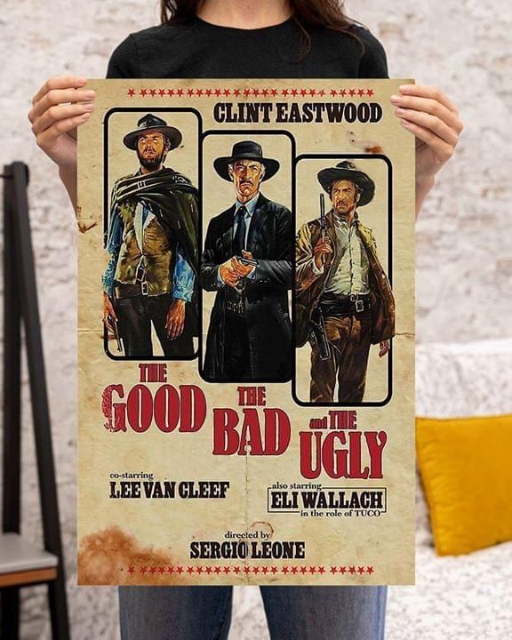 Clint eastwood the good the bad and the ugly legend movie for fan poster poster canvas