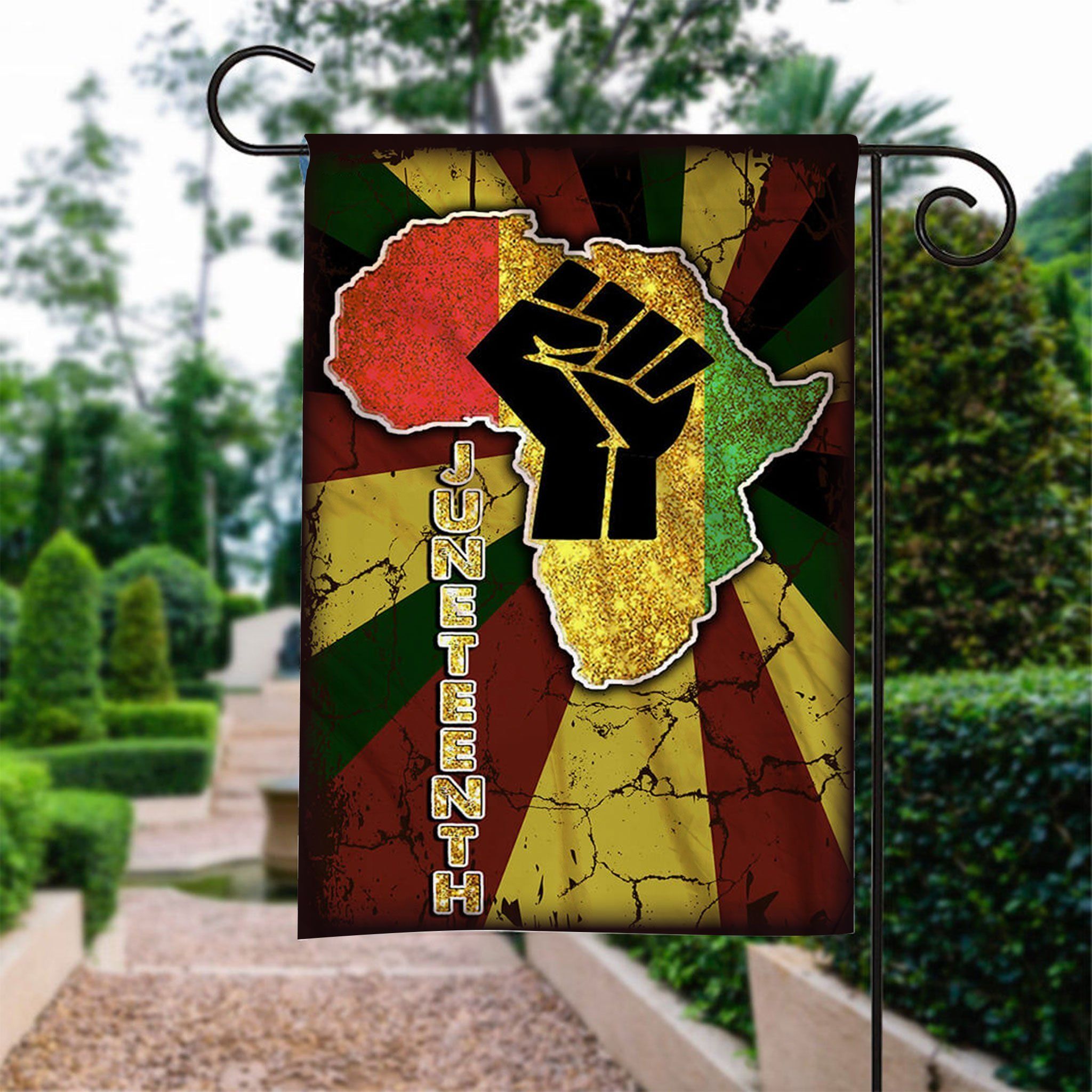 Proud Juneteenth African Flag Printed Garden Flag