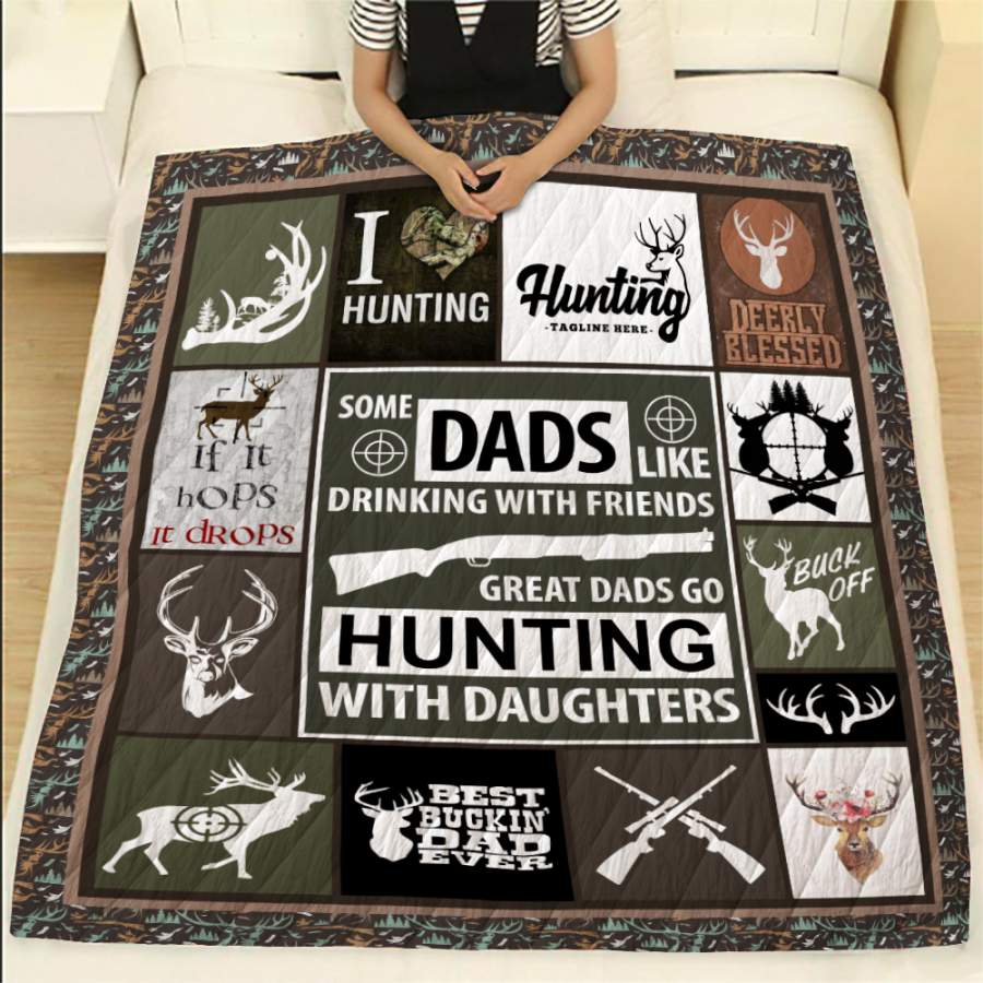 Wozoro Quilt Blanket Hunting Great Dads Go Hunting With Daughters Twin Queen King Size