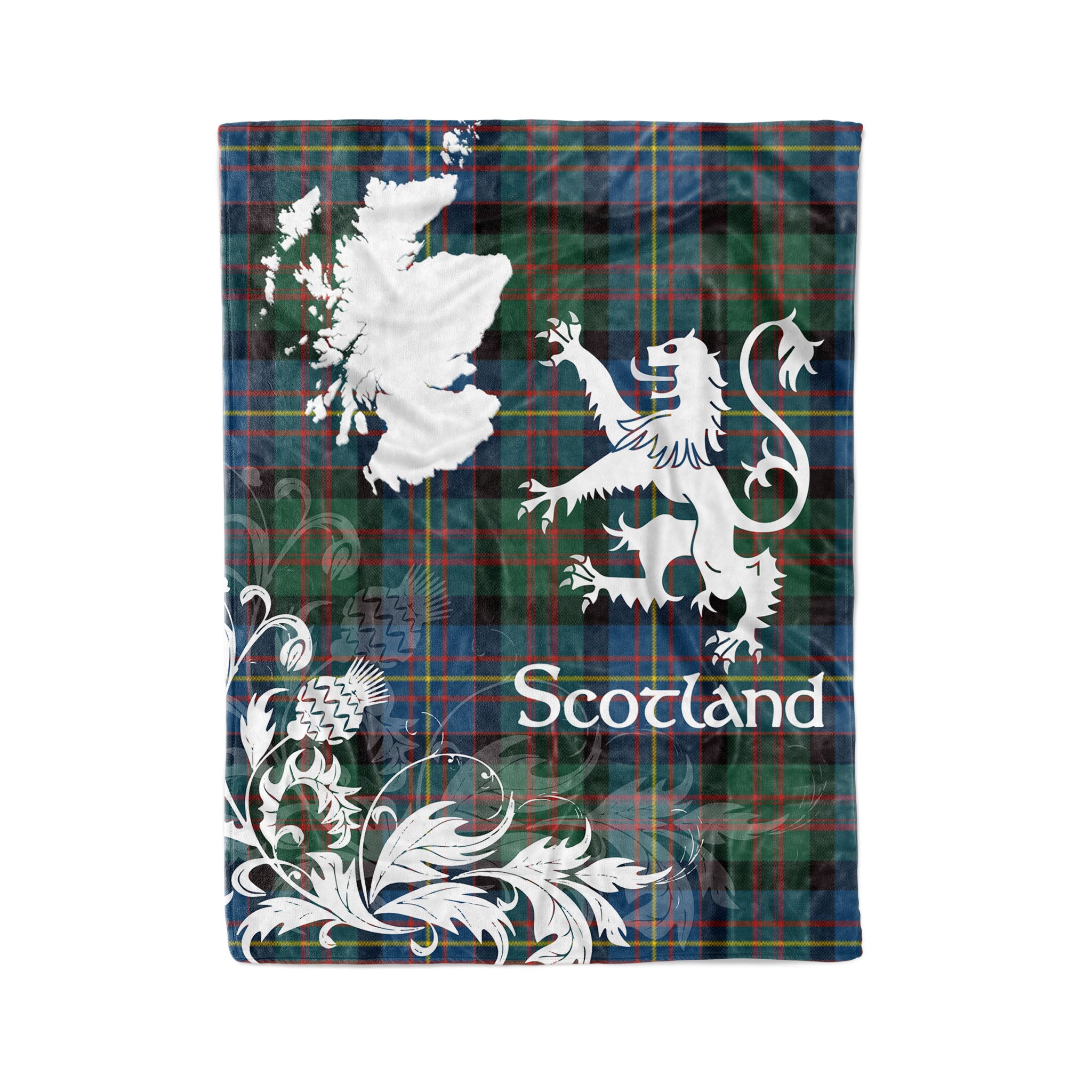 Tartan Plaid Fleece Blanket Tartan Blanket Thistle And Lion Scottish Clan Cameron Of Erracht Ancient Plaid Blanket