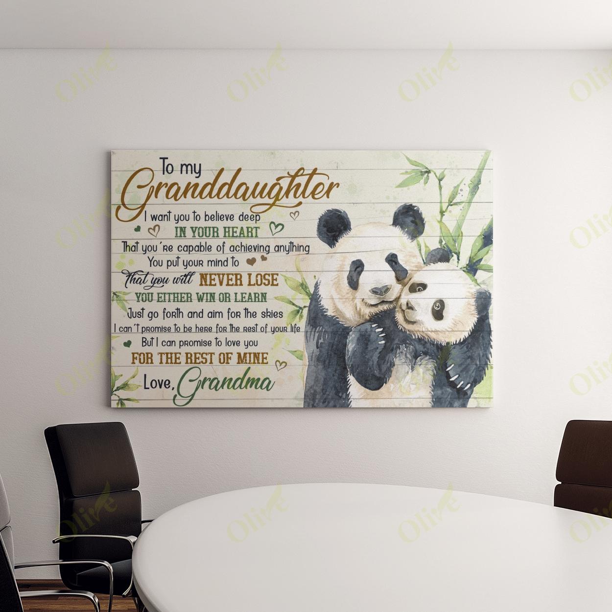 Grandma To Granddaughter – Love You All My Life Canvas And Poster | Wall Decor Visual Art