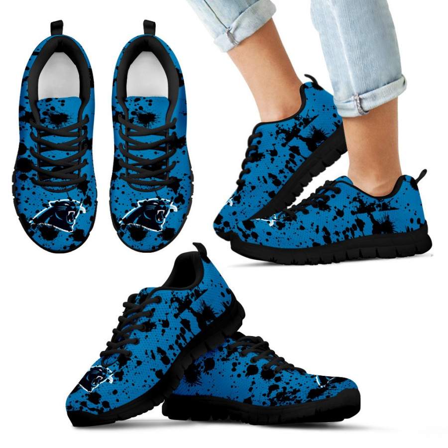 Splatters Watercolor Carolina Panthers Sneakers