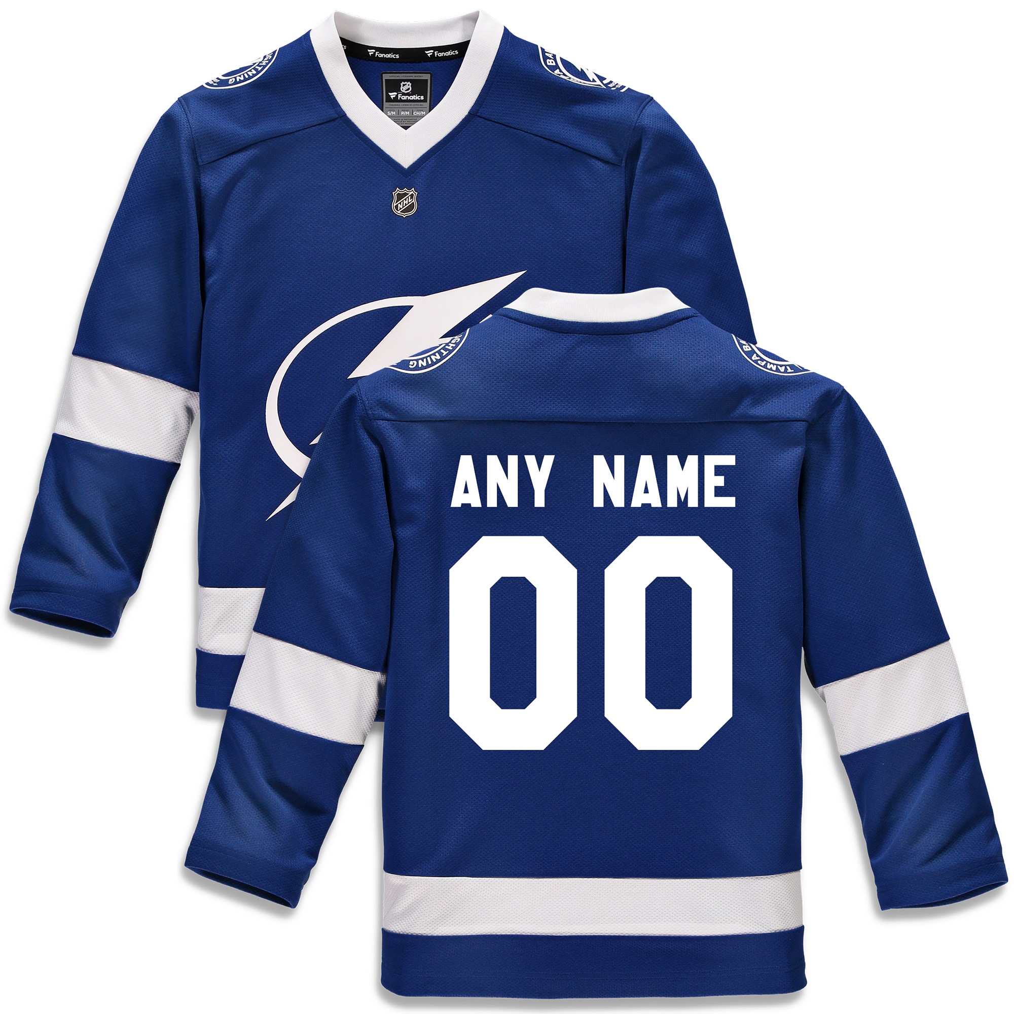 Tampa Bay Lightning Branded Youth Home Replica Custom Jersey – Blue