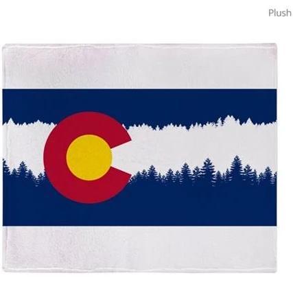 Colorado Flag Silhouette Colorado Flag Silhouette Throw Blanket