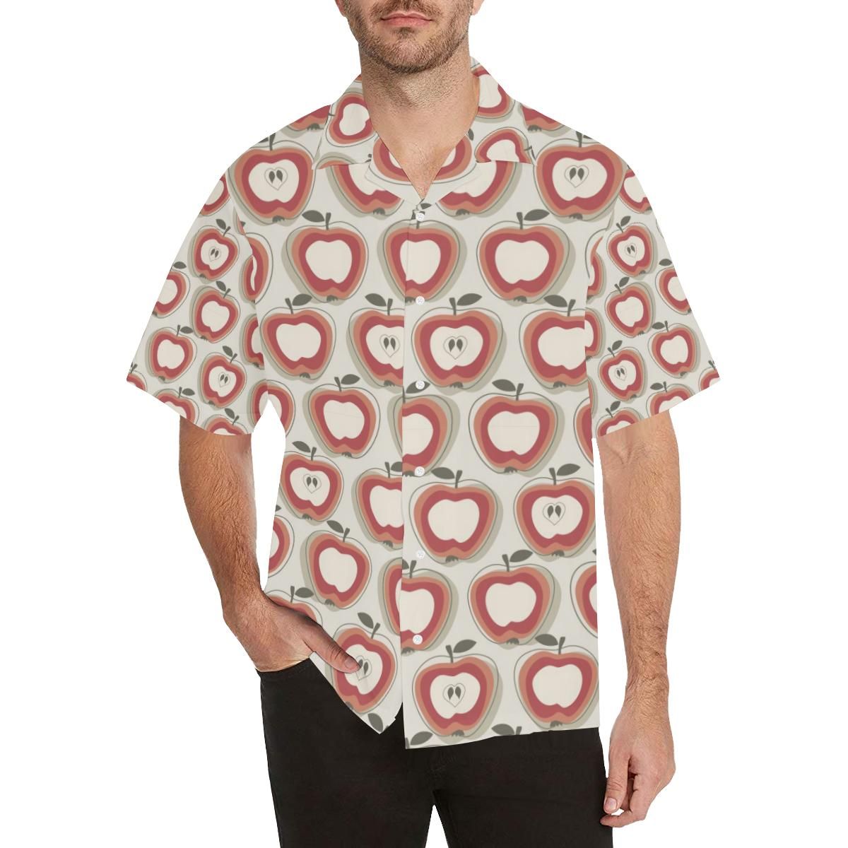 Red Apple Pattern Men’s All Over Print Hawaiian Shirt