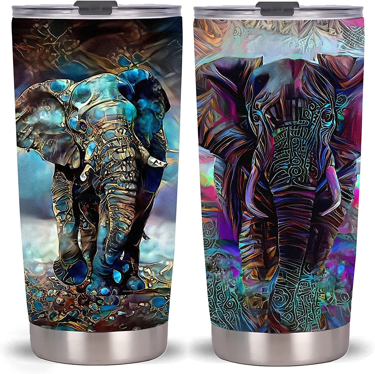 20Oz War Elephant Tumbler-Stainless Steel Travel Mug With Lid And Straw War Elephant Tumbler One Tumbler Cup