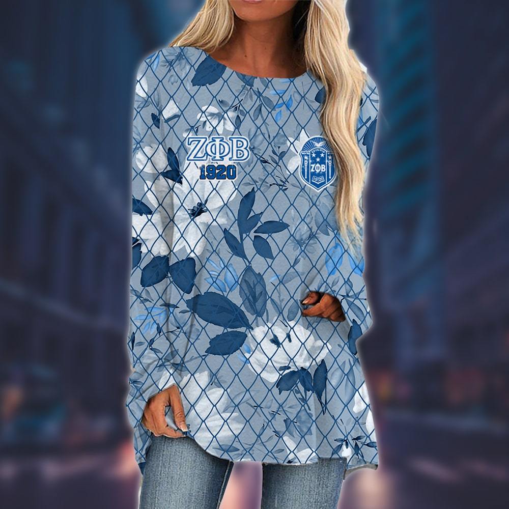 Zeta Phi Beta Long Sleeve Loose Tunic Top 10