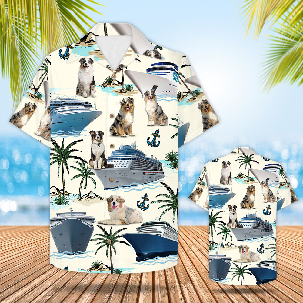 Cruising Australian Shepherd Hawaiian Shirt – Gift For Cruise Trips – Australian Shepherd And Cruise Pattern Trna