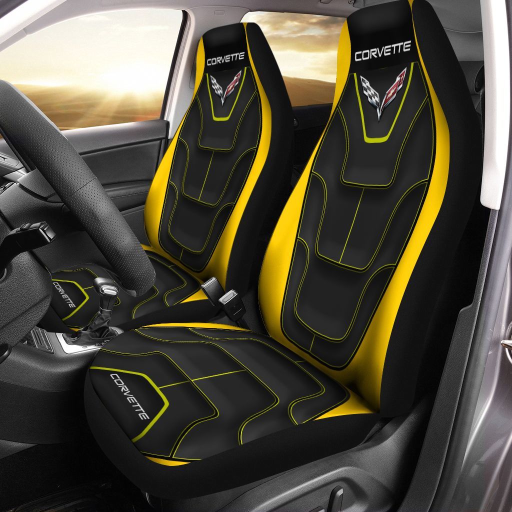 Chevrolet Corvette Nct-Ha Car Seat Cover (Set Of 2) Ver 6 (Yellow)