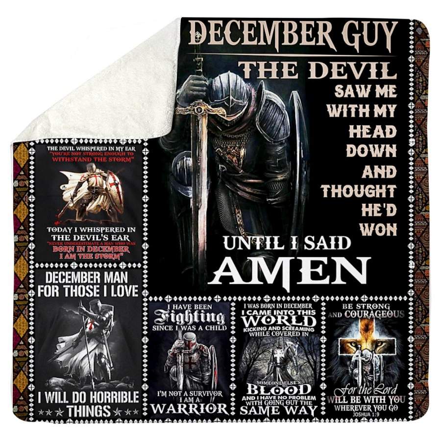 December Guy The Devil Birthday Gift Sherpa Blanket