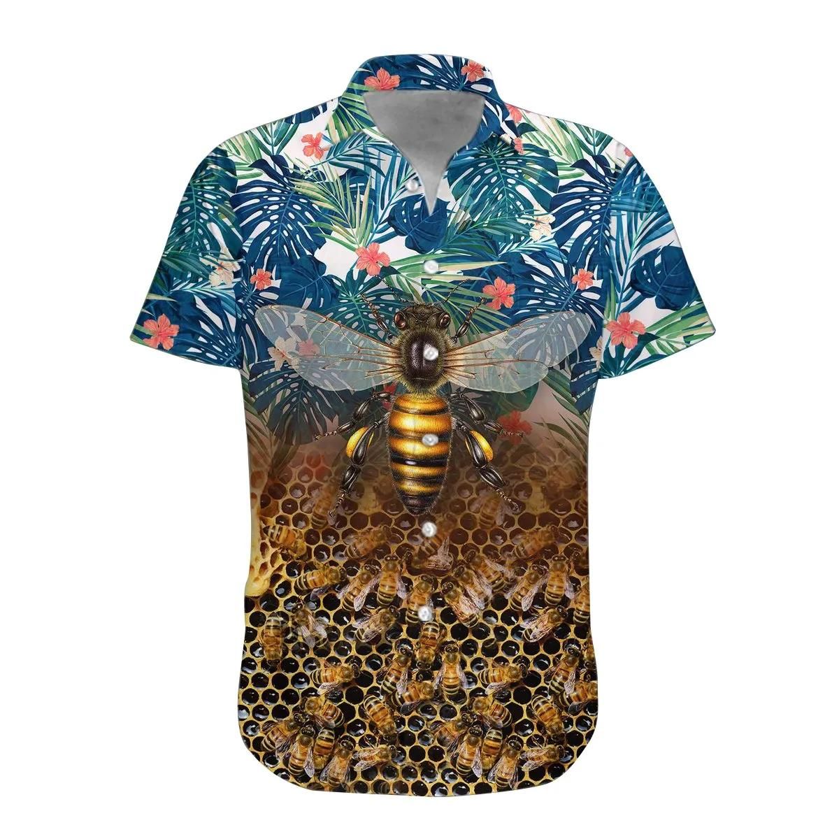 Bee Aloha Hawaii Shirt Colorful Short Sleeve Summer Beach Casual For Men And Women Ha16916