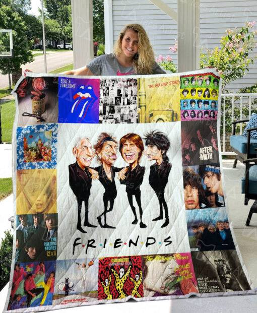 The Rolling Stones Merch Albums Friends Parody Premium Quilt Blanket For Fans