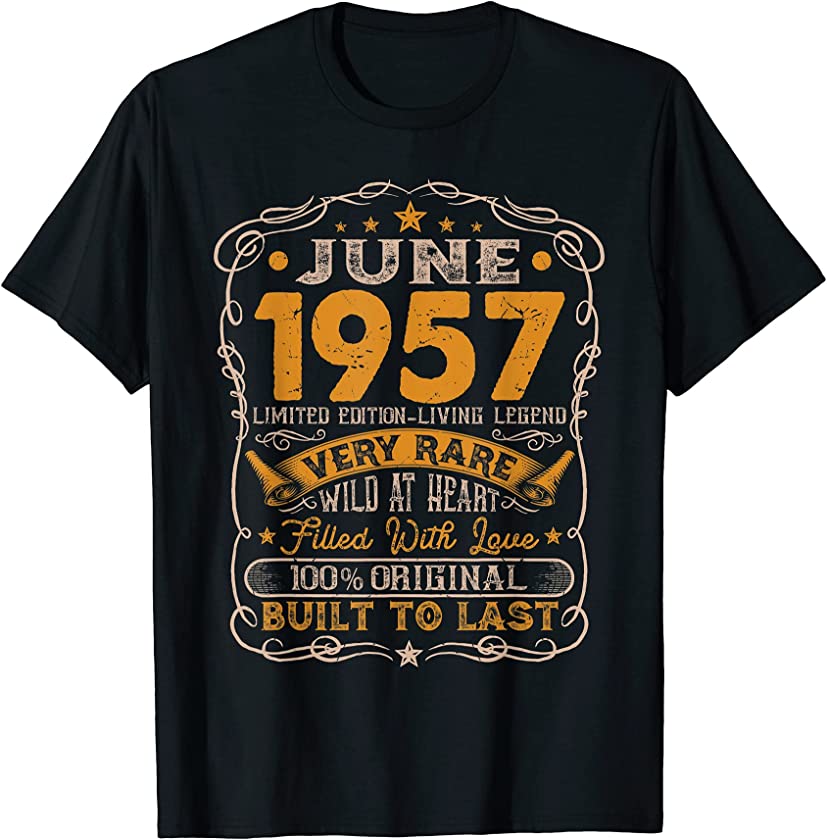 Vintage June 1957 Distressed 64 Years Old 64th Birthday T-Shirt