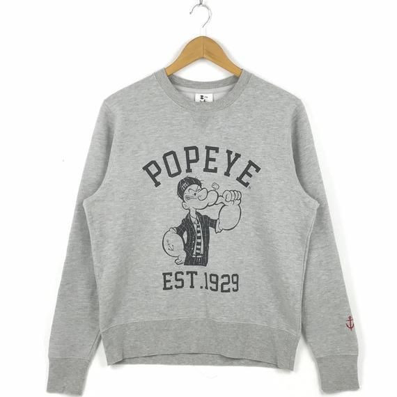 Rare Vintage Popeye Shirt Big Logo Cartoon Sweater Takeo Kikuchi Streetwear Fashion Style Retro Style Hip Hop Swag Shirt