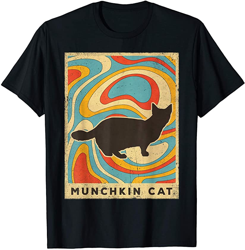 Vintage Munchkin Cat Lover Animal Retro Style T-Shirt