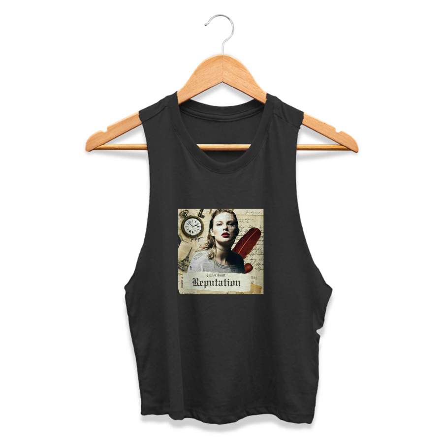 Taylor Swift Reputation Album Cover Concert Graphic Womans Crop Tanktop Tee