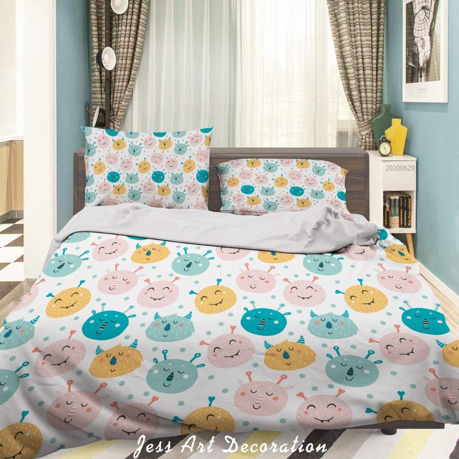 3D Animal Smile Quilt Cover Set Bedding Set Duvet Cover Pillowcases SF13