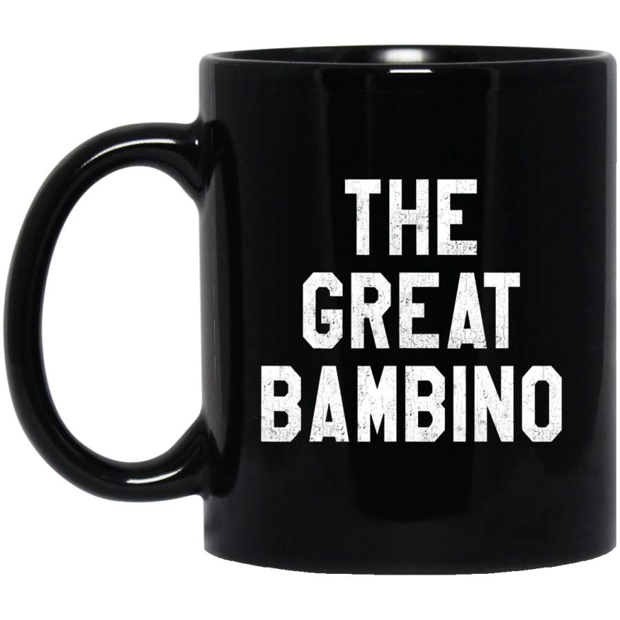 The Great Bambino Baseball Hitter Vintage Distressed Coffee Mug