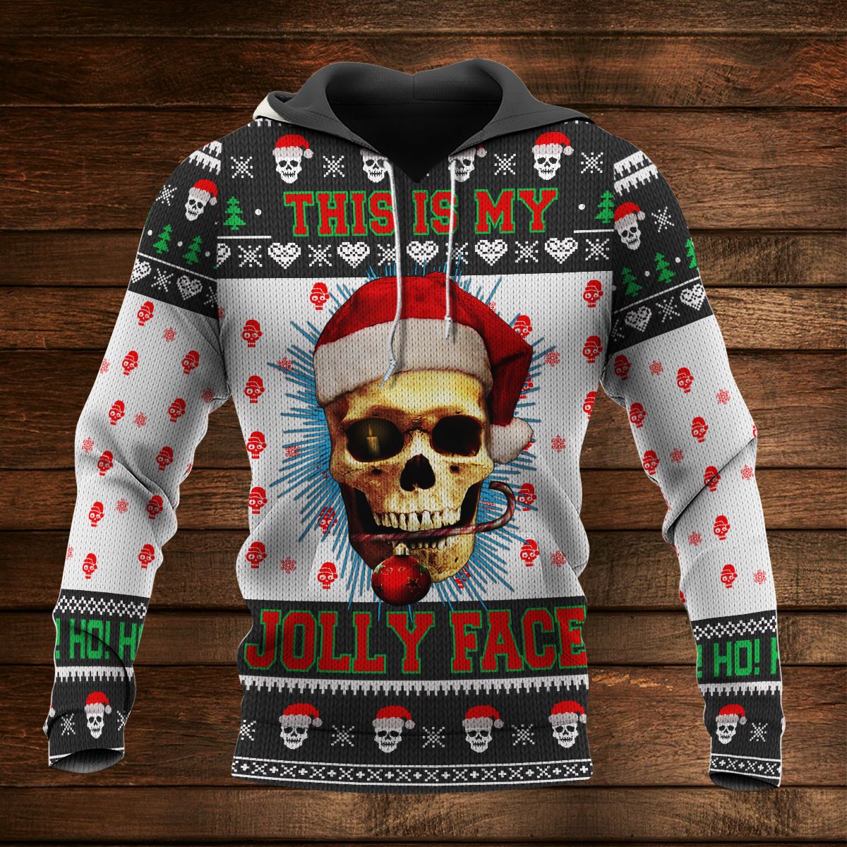 AmazeStyleZ Knitting 3D Pattern Skull Jolly Face Hoodie/Sweater Ugly Christmas Sweater 3D Hoodie Gift For Skull Lover 3D Printed Hoodies