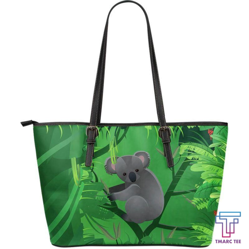 Tmarc Tee Koala Australia On The Jungle Large Leather Tote Bag C1