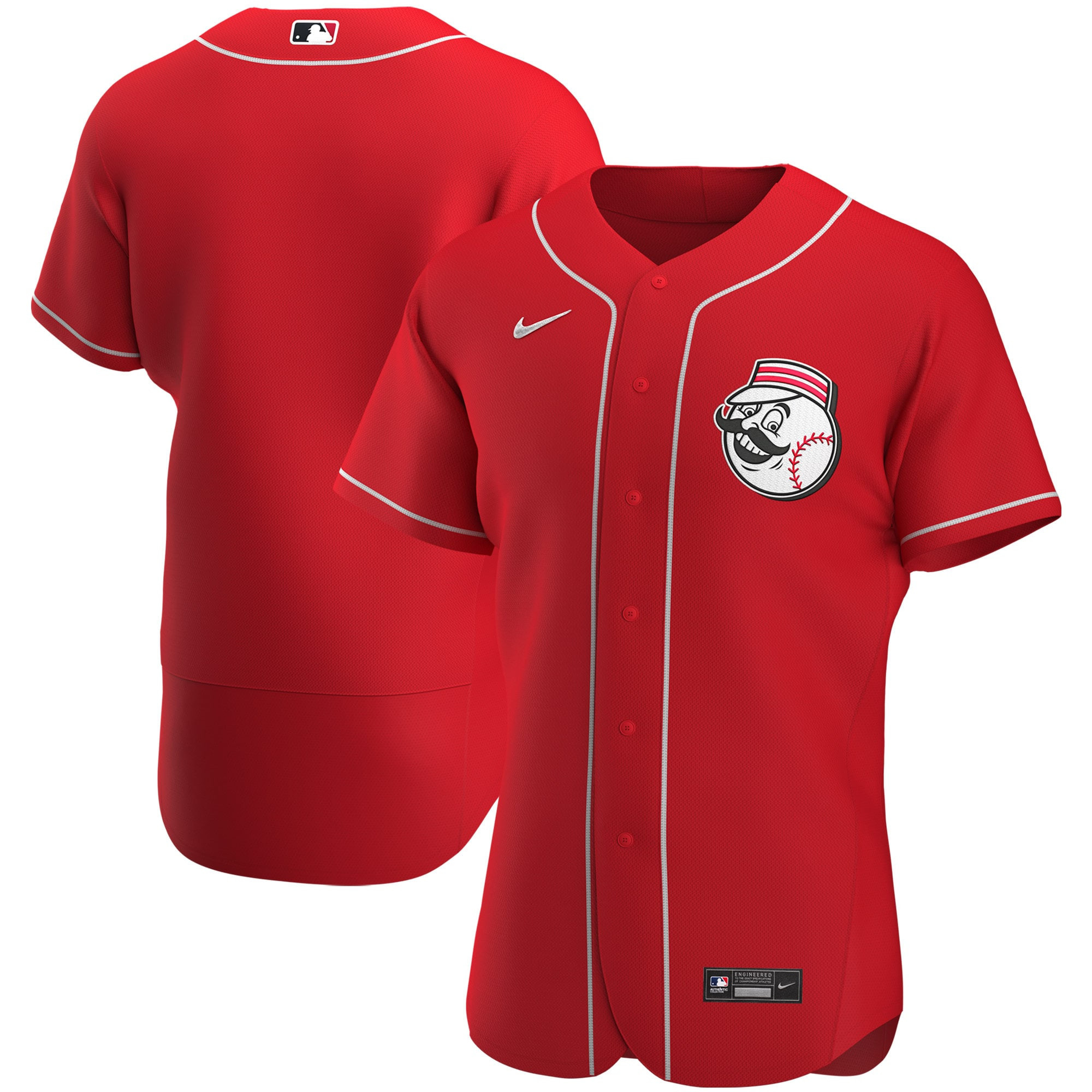 Cincinnati Reds Alternate Authentic Team Logo Jersey – Scarlet MLB