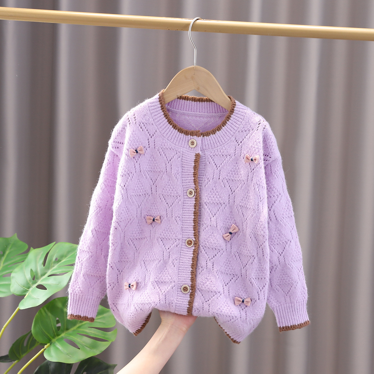 2023 Ins New Fashion Girls Cardigans Children Knit Sweater Cardigans alx