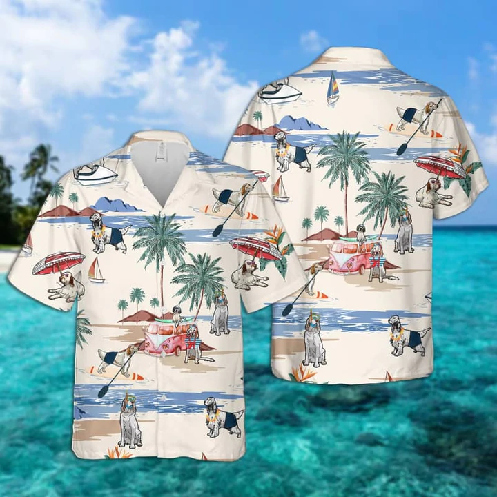 English Setter Summer Beach Hawaii Hawaii Shirts For Men Short Sleeve Aloha Shirt Ha109973