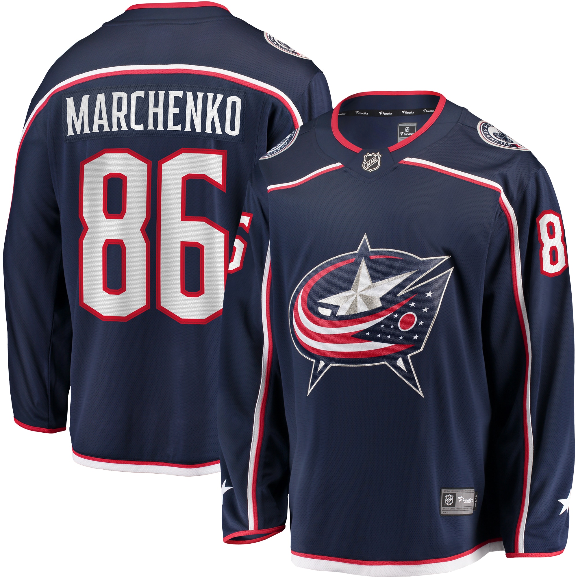 Men's Columbus Blue Jackets Kirill Marchenko Navy Home Breakaway Jersey