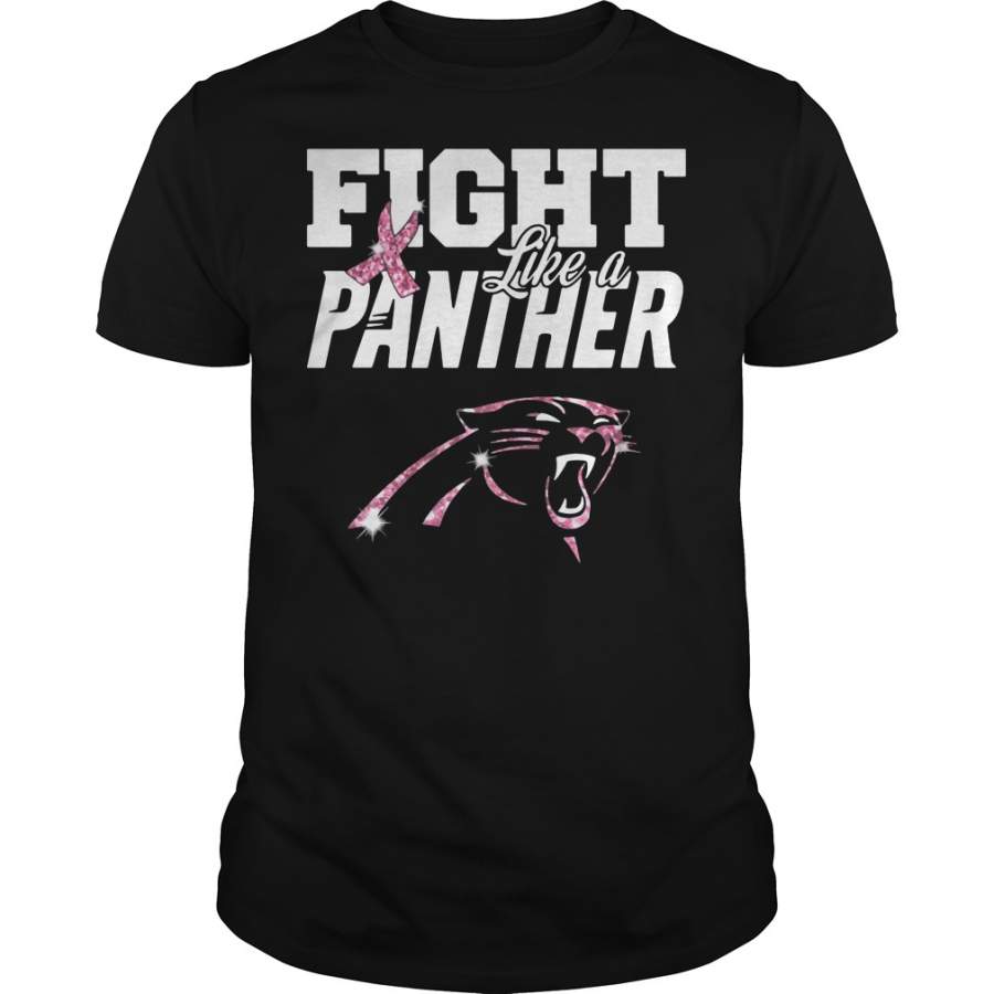 Official Carolina Panthers: Fight like a panther Breast cancer T-Shirt