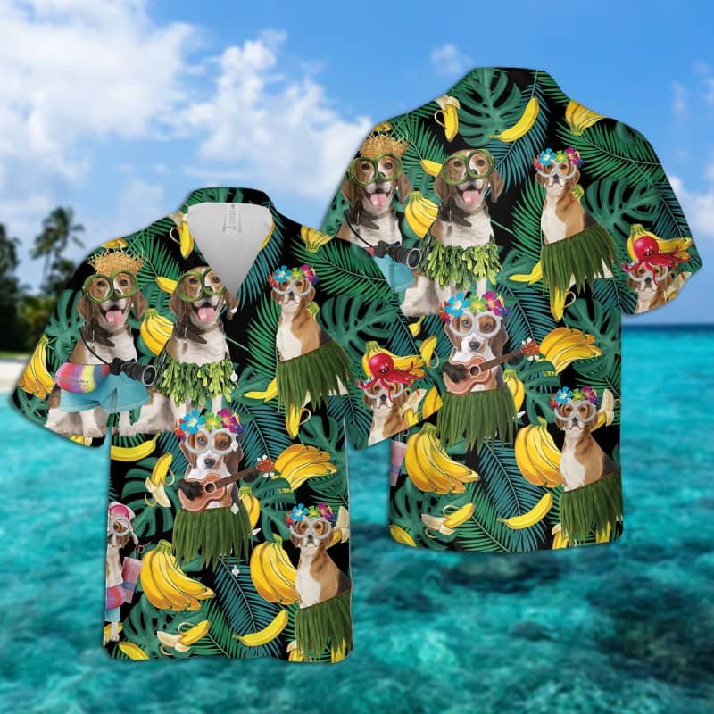 Felacia Beagle Summer Leaves Hawaii Shirt 2 Ha32504