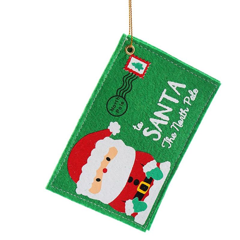 10pcs Letter Candy Bag To Santa Claus Felt Envelope Embroidery Christmas Decoration Ornament Children Kids Gifts alx