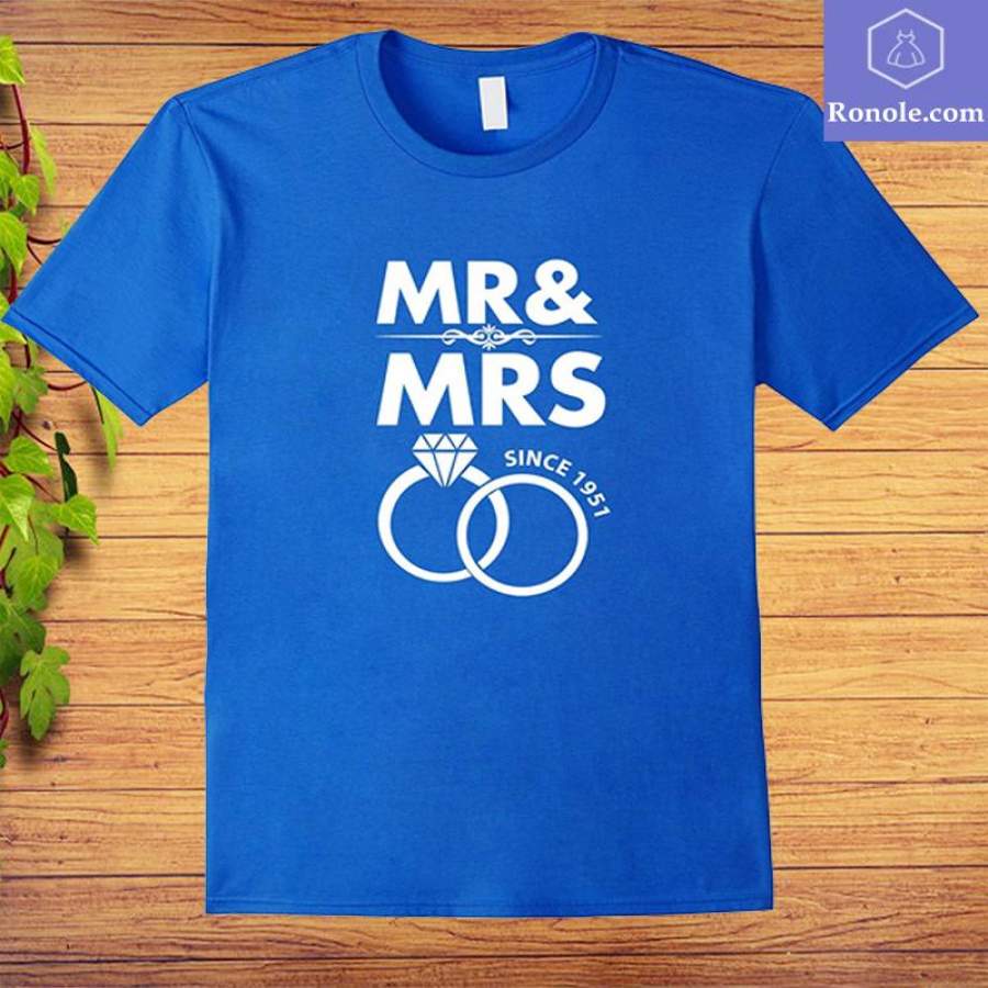 Mr and Mrs since 1951 T-Shirt Wedding Anniversary Valentines