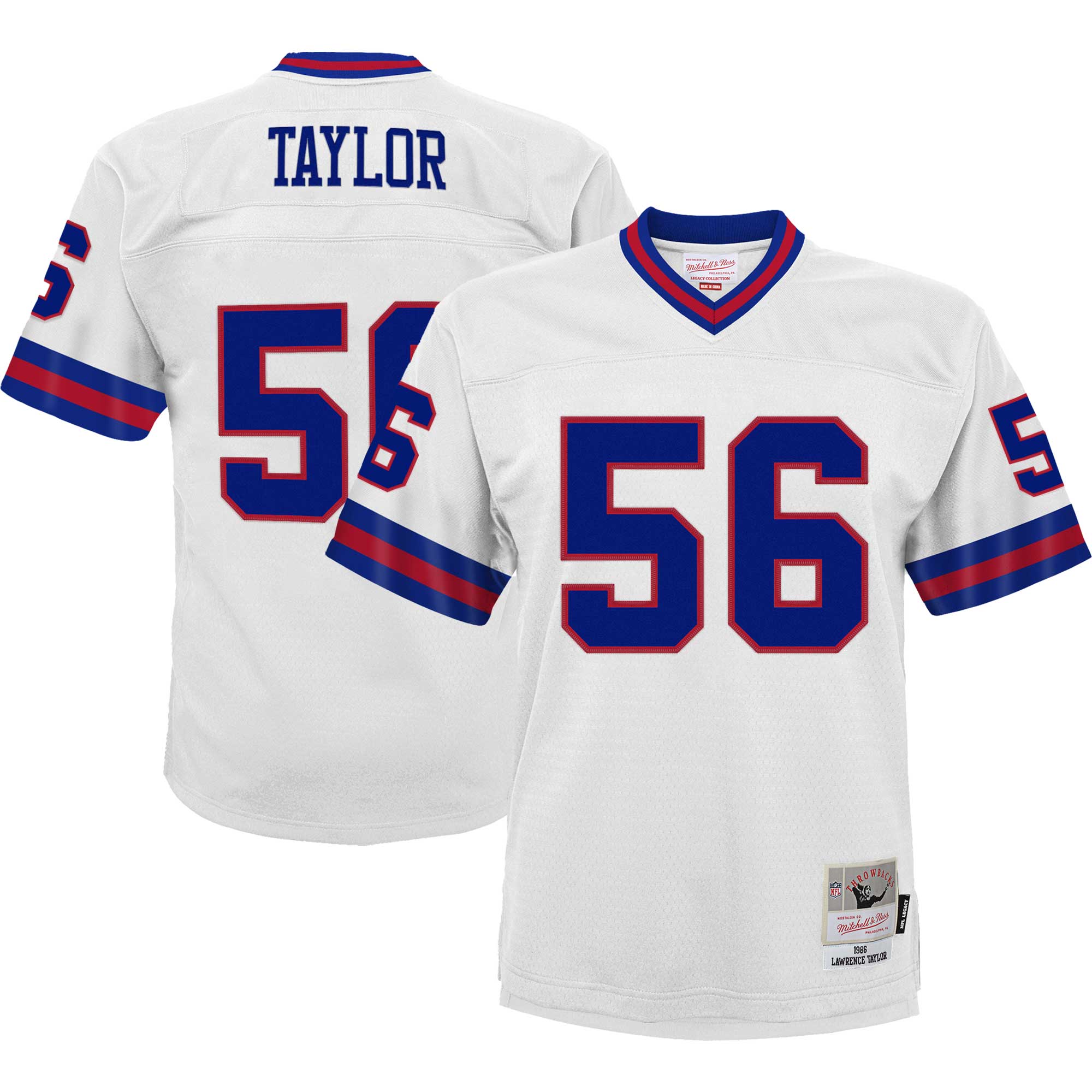 Youth New York Giants Lawrence Taylor Mitchell & Ness White 1986 Retired Player Legacy Jersey