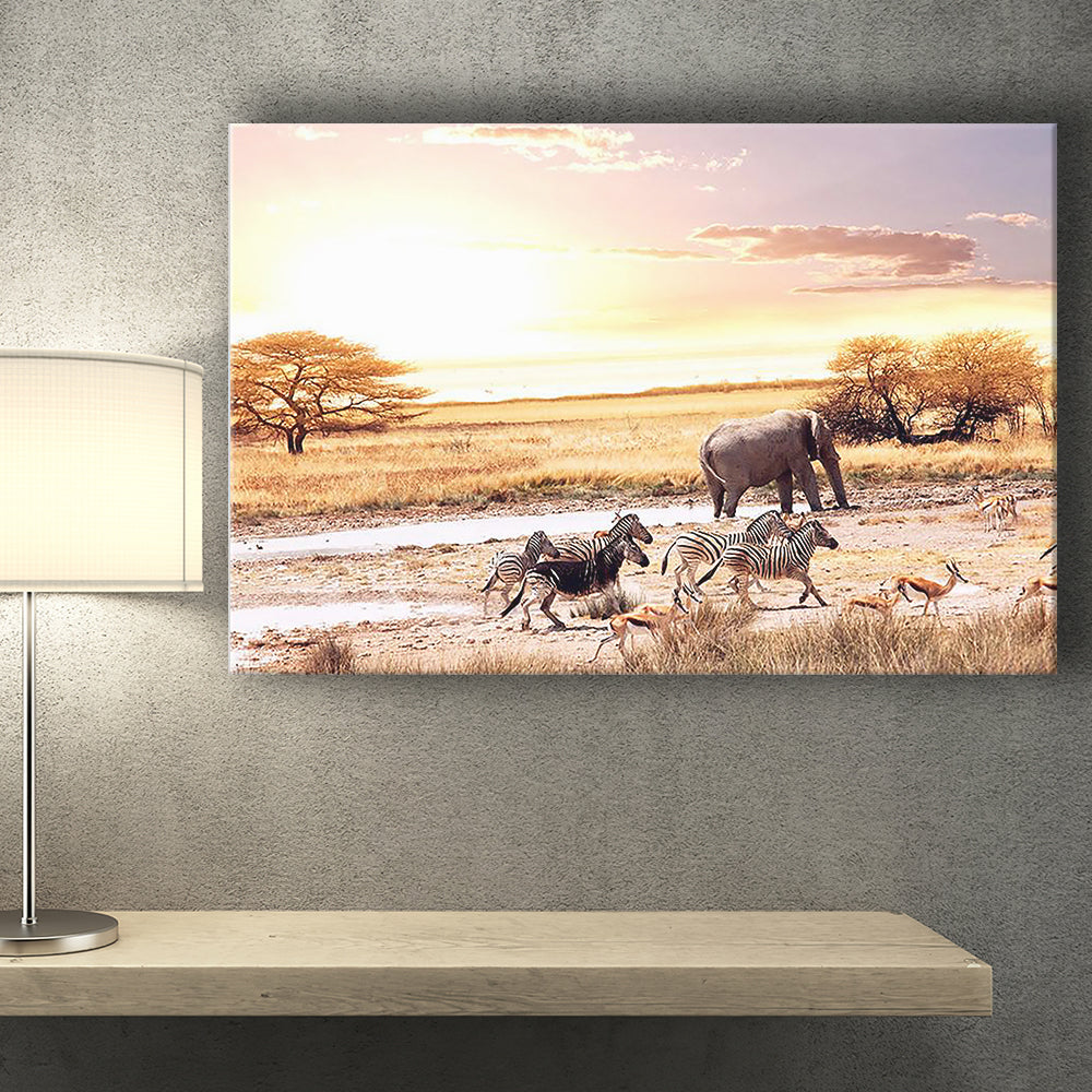 African Wild Animals Canvas Print – Canvas Painting, Canvas Art, Wall Art, Wall Decor