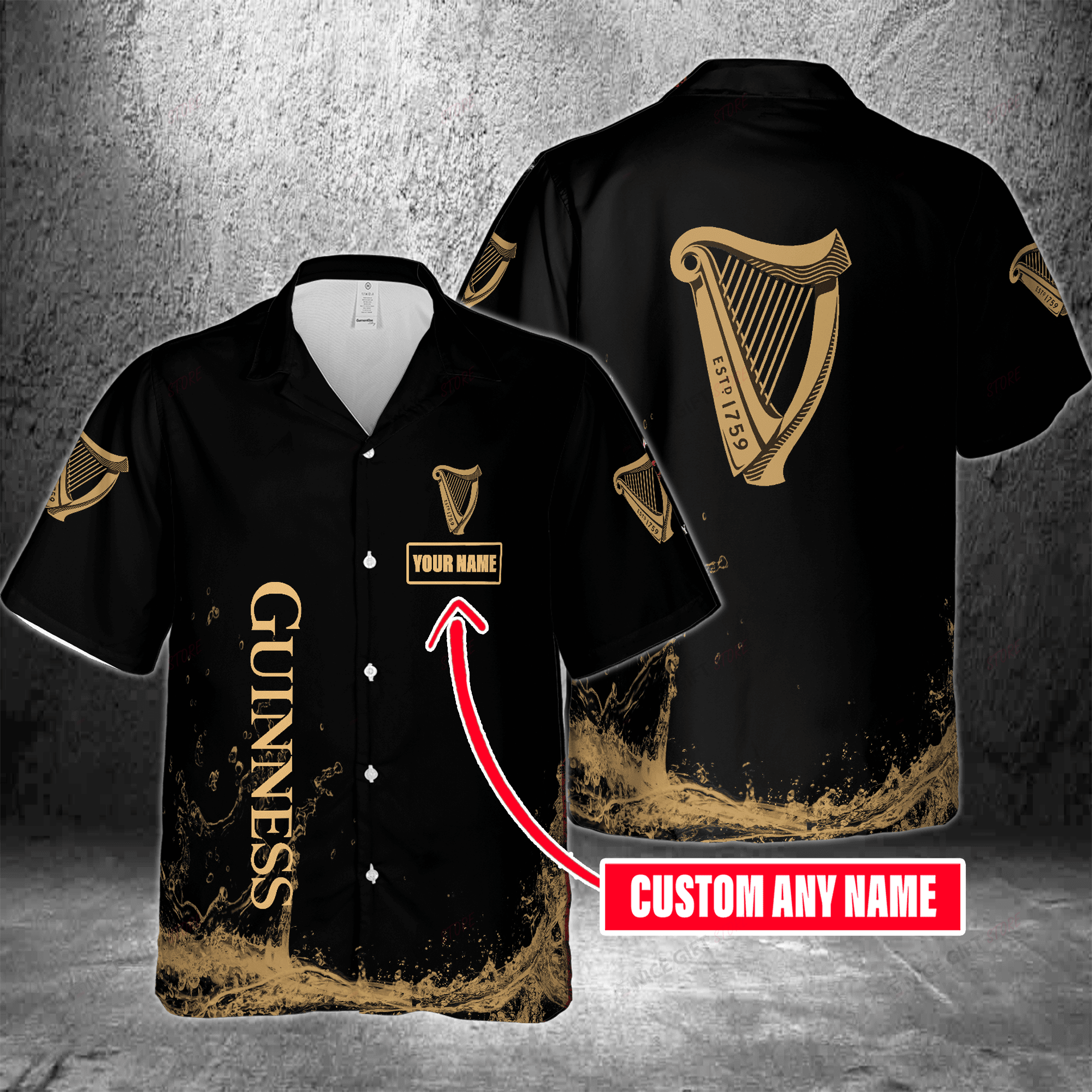 Guinness Custom Name Hawaiian Shirt 3Hs-H8Y3