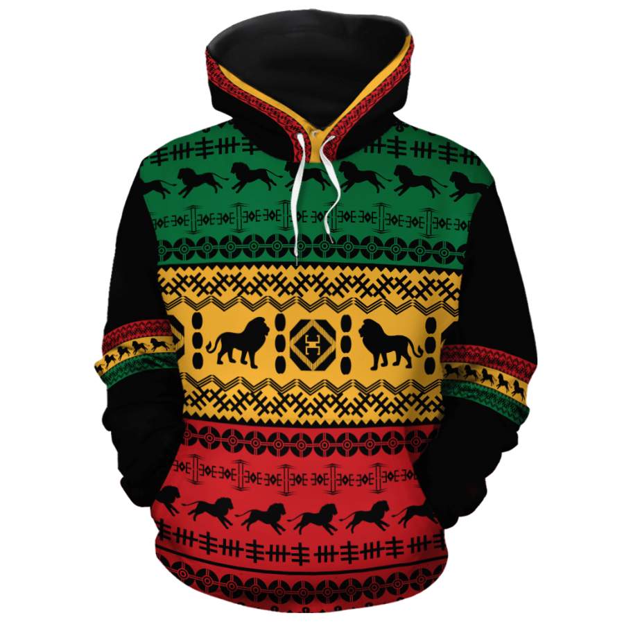 African Pattern Lion All-over Hoodie