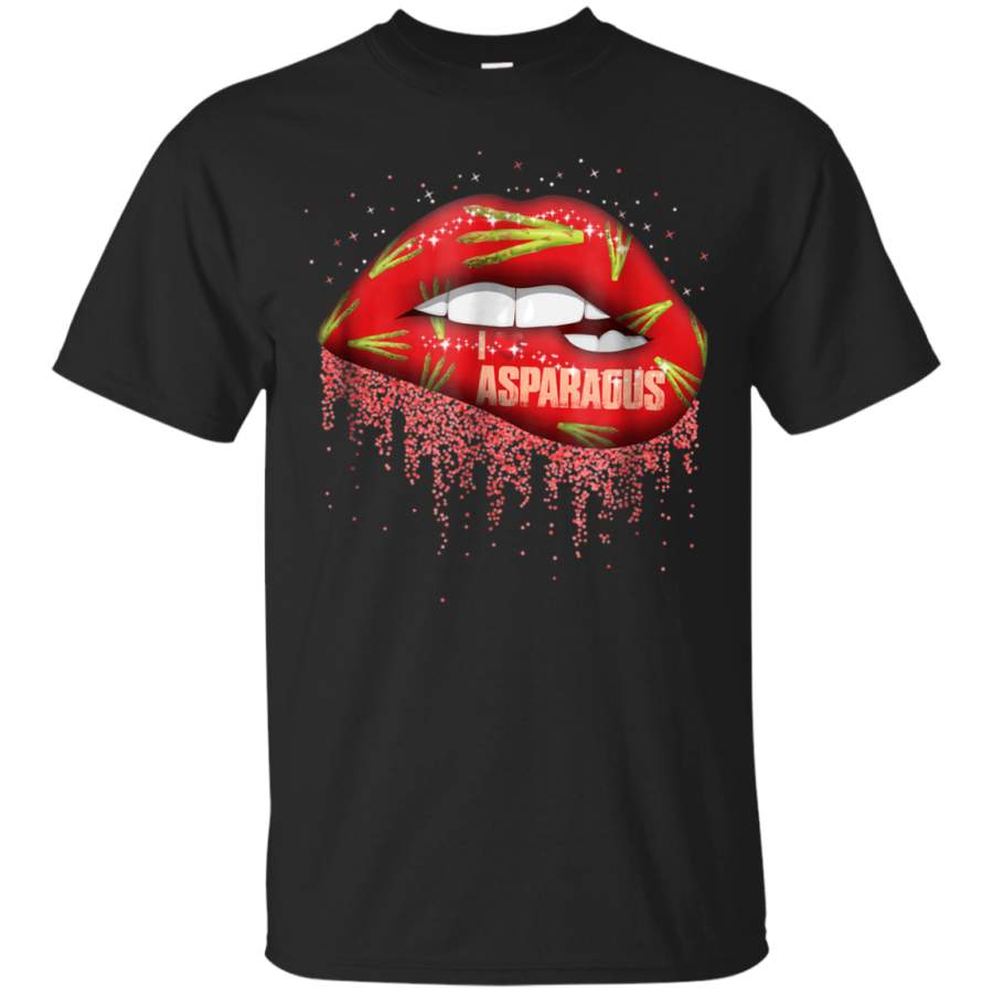 AGR Asparagus Kissing Sparkles Sexy Lips Fashion Funny T-Shirt