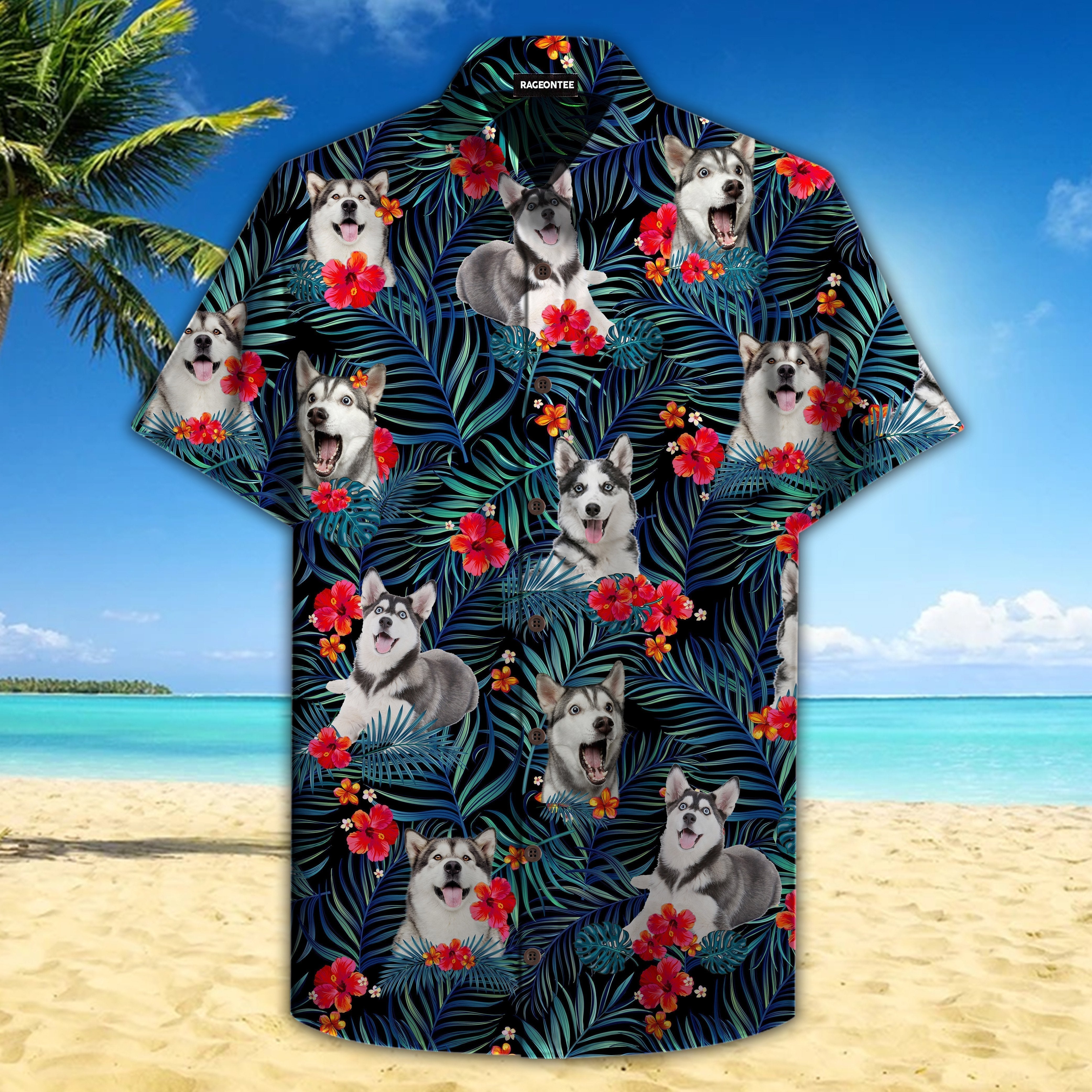 Tropical Husky Hawaii Shirt For Men Women Ha78802