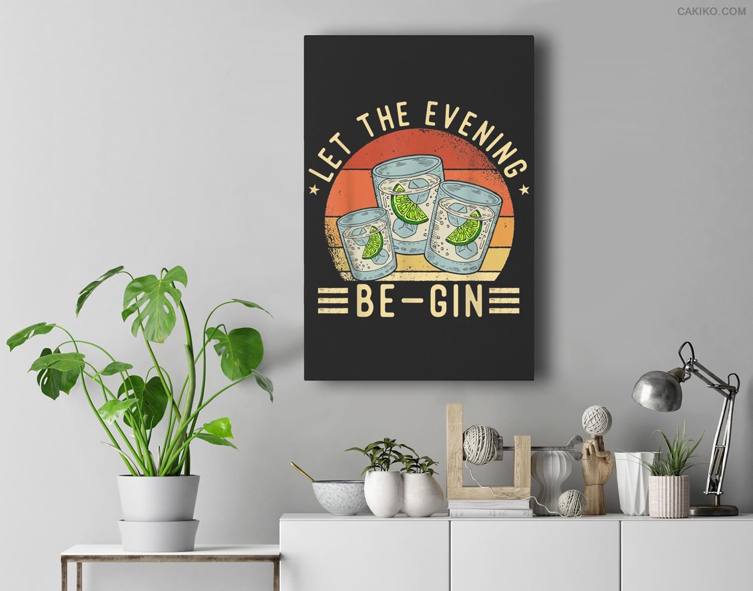 Let The Evening Be Gin , International Beer Day Premium Wall Art Canvas Decor