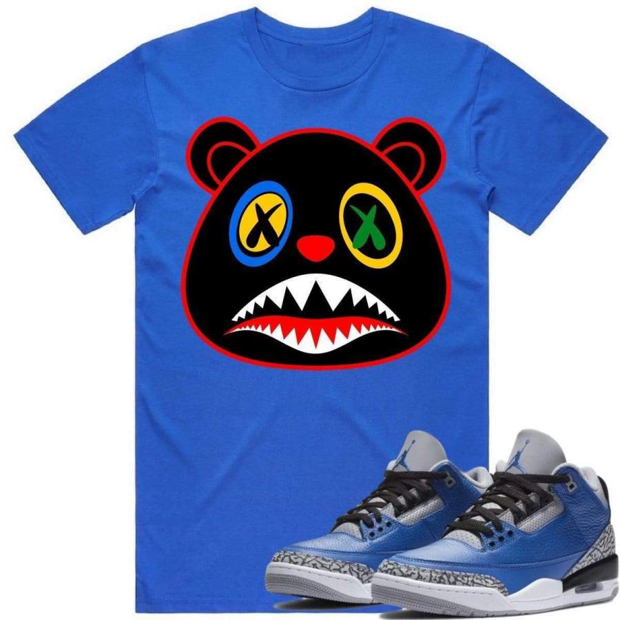 Jordan Retro 3 Varsity Royal Cement Elephant Sneaker Shirt Tees to Match – DREAM BAWS BEAR