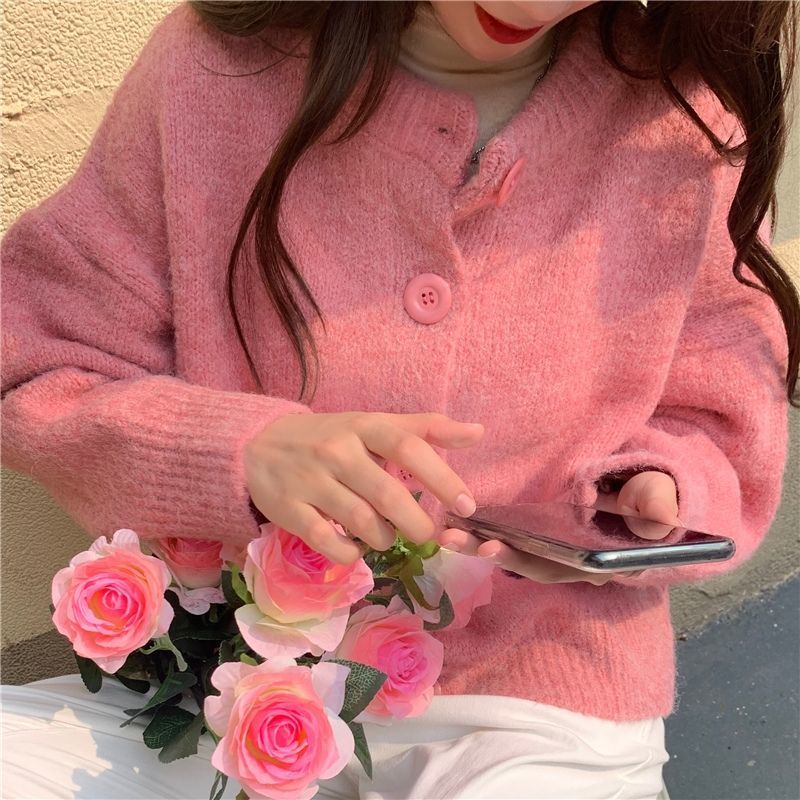 Women Casual Warm Cardigans 2022 Autumn Winter Thick Sweater Cardigans Button Up Knitted Coats Sweater Tops Korean Female J88 alx