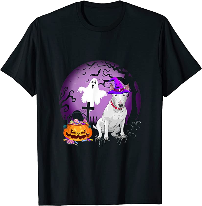 Bull Terrier Dog Candy Pumpkin Halloween Lover T-Shirt