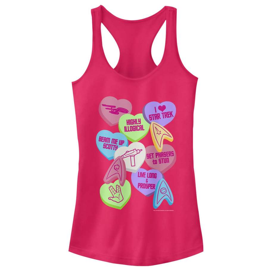 Star Trek Junior’s Valentine’s Starfleet Candy Hearts  Racerback Tank