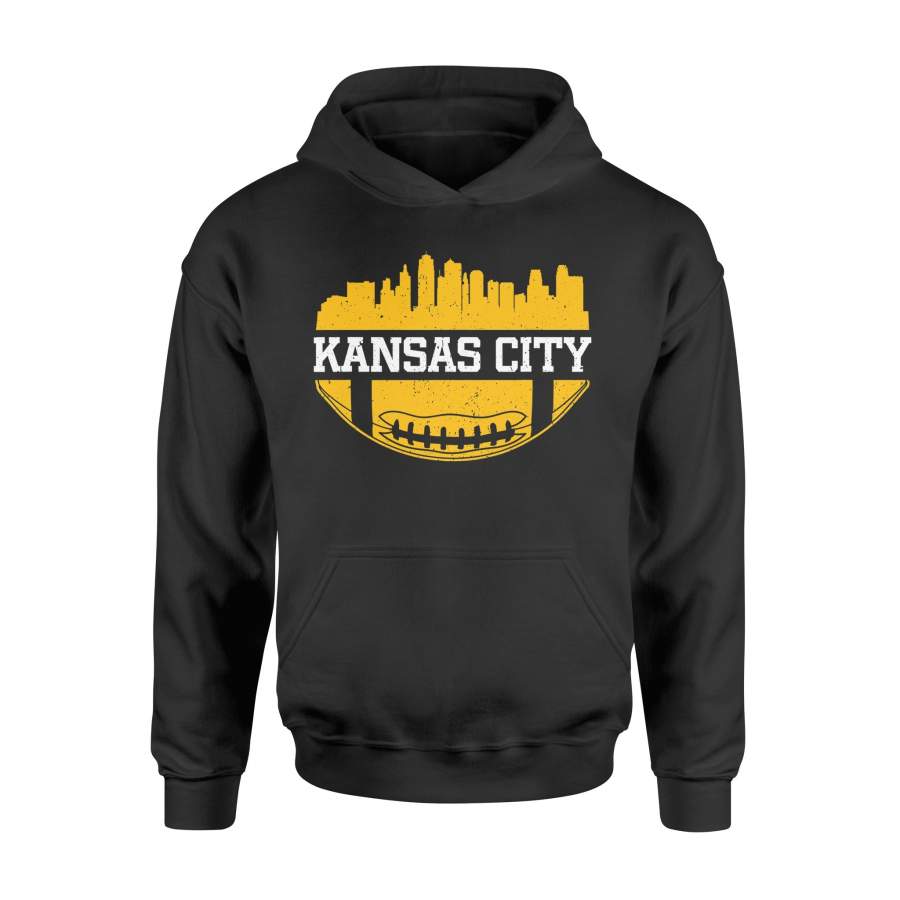 Kansas City Football Vintage KC Skyline Missouri Chief T-Shirt – Standard Hoodie