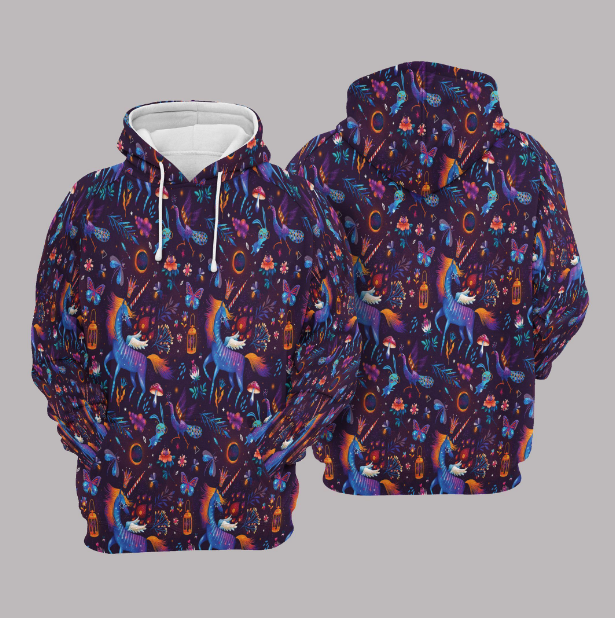 Unicorn Peacock Butterfly Rabbit Hoodie Bt10