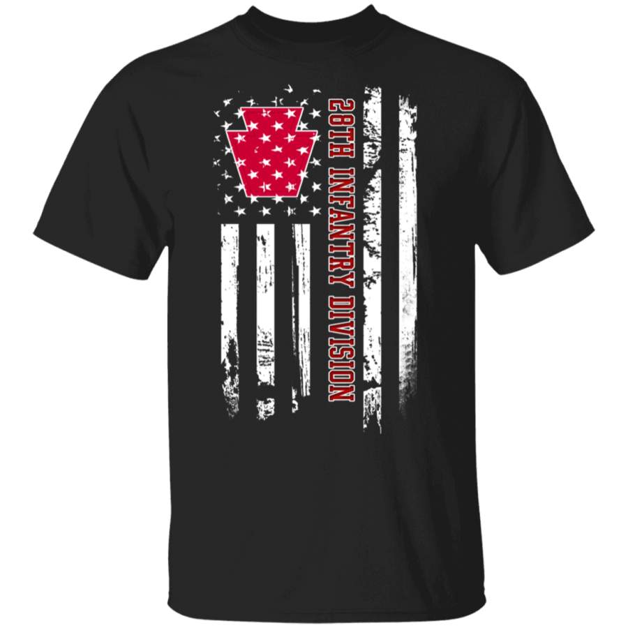 28th Infantry Division Veteran American Flag Father’s Day Veteran’s Day Tshirt